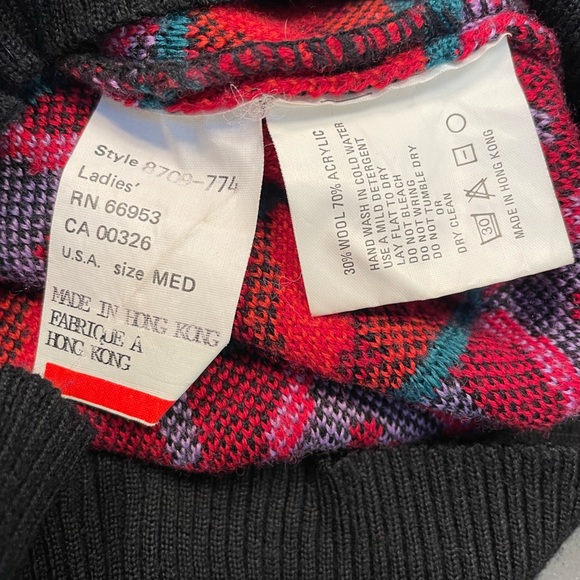 Vintage Tyrolia Skiwear Sweater Turtleneck Geometric Retro Wool Blend Medium - Picture 4 of 7